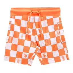 U.S. Polo Assn. Kids Boys Checked Mid Rise Pure Cotton Shorts-image-40