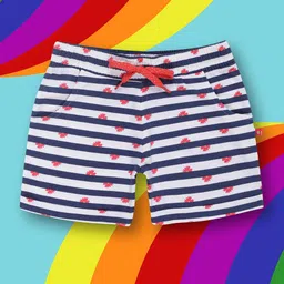 3PIN Girls Mid-Rise Striped Cotton Outdoor Shorts-image-97