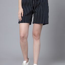 Ramas Women Vertical Striped Cotton Shorts-image-7