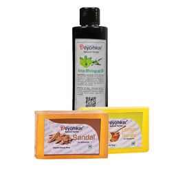 Deyomkar 3 Pcs Herbal Amla Brinjraj Oil with Sandalwood & Lemon Honey Soap-12
