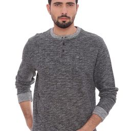 Basics Men Charcoal Grey Striped Pullover-picture-28