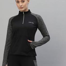 JUMP USA Turtle Neck Raglan Sleeves Rapid Dry Sports T-shirt-18