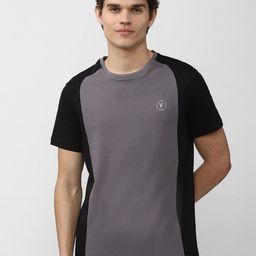 Van Heusen Flex Men Colourblocked Applique Slim Fit Training T-shirt-image-88