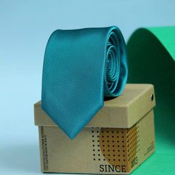 Tossido Men Teal Skinny Tie-image-15