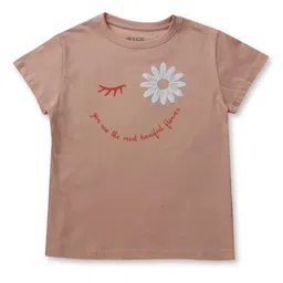 Gini and Jony Girls Peach-Coloured Boxy Top-image-50