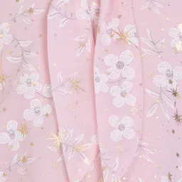 Peppermint Floral Print Flutter Sleeve Chambray Top image 2