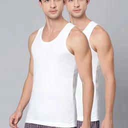 Van Heusen Men Pack of 2 White Solid Cool It Technology Vest-37