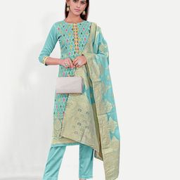 TAVAS Embroidered Gotta Patti Unstitched Dress Material-image-58