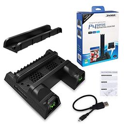 Tobo Controller Charging Dock Station with Cooler Vertical Stand; Dual Controller Charger with LED Indicators and 12 Games Storage TD-376GA image 3