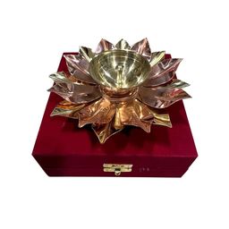DSH Crafting Your Curiosity Gold Toned Textured Brass Lotus Diya-86