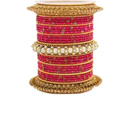 leshya Set Of 31 Stone Studded Threaded Bangles image 3