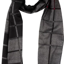 Checkered Wool Blend Men Grey Scarf-image-32