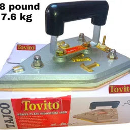 tovito by tajco 18 pound ( 7.6 kg ) Commercial Manual Electric Brass Plate laundry iron box 1000 W Dry Iron-picture-22