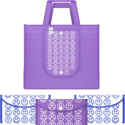 Pack of 4 Smile Foldable Shopping Bags For Women | Purple & White Blue Pack of 4 Grocery Bags-image-37