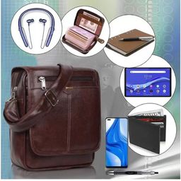 provogue Brown Men Sling Bag Men Sling Bag extra large side bag for men-picture-10