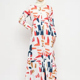 NABIA Printed Front Open Abaya image 1