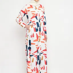 NABIA Printed Front Open Abaya image 3