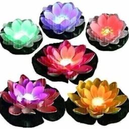 ater Floating Smokeless Candles & Lotus Flowers Sensor Led TeaLight Unbreakable for Outdoor and Indoor Decoration - Pack of 6 Candle (Multicolor, Pack of 6) Candle-image-30