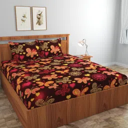 280 TC Cotton Double Printed Fitted (Elastic) Bedsheet-picture-11