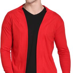 Men Jacket Style Full Sleeve Red Shrug-image-29