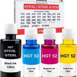 Ravaria GT51XL / GT53XL and GT52 Compatible High Quality Ink For H Printer Black + Tri Color Combo Pack Ink Bottle-image-21