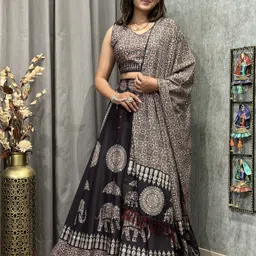 kaizen texo fab Digital Print Semi Stitched Lehenga Choli-picture-11