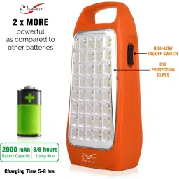 24 energy High Quality Led Lamp with Dual mode Brightness Rechargeable ( Battery: 2000mAh) 8 hrs Flood Lamp Emergency Light image 3