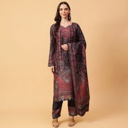 Unstitched Wool Salwar Suit Material Printed-image-33