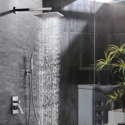 fastgear Bathroom Shower Chrome Finish 10X10Inch Shower Head with 24inch Arm Bathroom Shower Set Rain Flow image 5
