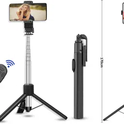 WHISTLE9 Super Long 31-170cm 360°Selfie Stick with BT Remote(Replaceable battery) Tripod-image-23