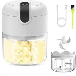 Mini Electric Meat/Garlic Chopper Slicer, 250 ml Portable Food Chopper Processor, Garlic Masher with Sharp Blades Blender for Fruits/ Chili/Garlic/Vegetables/Onion/Nuts/Pepper/Ginger/Salad Electric Vegetable Chopper Electric Vegetable & Fruit Chopper-image-39