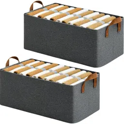 Nylon Foldable Rectangle Storage Cubes Baskets Organizer with Handles Storage Basket-image-8