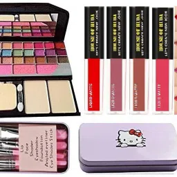 Popular 6155 Makeup Kit & Red Edition Liquid Lipstick With HK Makeup Brushes-16
