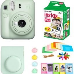 FUJIFILM Instax mini 12 Mint Green Instant Camera+10x2 Film+Bunting+Plastic Frames+Case+Filters Set Instant Camera-picture-21