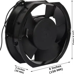 Divinext 6 Inch AC Fan Square Round 6" Square Oval Air Cooler Axial Cooling Fan Panel Fan Cooler image 2