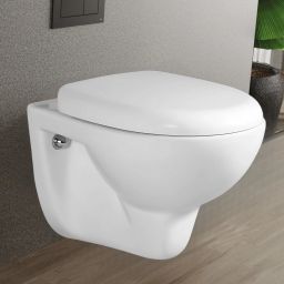NEON Premium Ceramic Wall Hung Commode / Water Closet With All Accessories 105 Western Commode-image-38