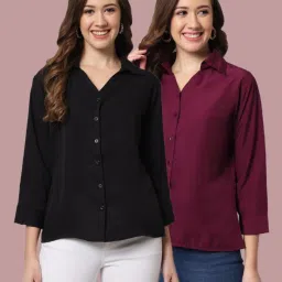 Women Regular Fit Solid Casual Shirt-image-8