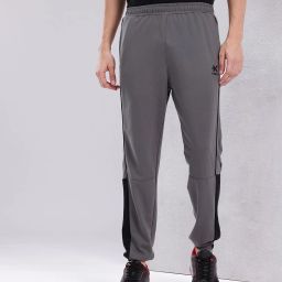 Men Colorblock Grey Track Pants-image-33