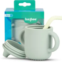 BPA-Free Baby Training Silicone Sippy Cup, Baby Sipper Cup with Straw and Lid-image-57