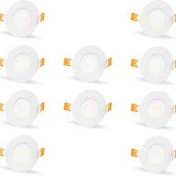 d'mak 4w Led Concealed Round Shaped Panel Light With Adopter, 10- Lights Pack, White, 2 Year Warranty Flush Mount Ceiling Lamp Ceiling Light Ceiling Lamp-picture-49