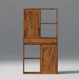 Alpha Sheesham Wood Bookcase Wooden Decorative Corner Home Wood Bookshelf Solid Wood Semi-Open Book Shelf-image-14