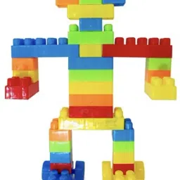 kipa Made in India Multi Coloured Educational Play and Learn Plastic Building Block Set Pipes Puzzle Set - Blocks for Kids ( 56 Pieces ) - Blocks Toys and Games for Children With Smart Carry Bagpack image 2