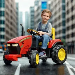 Kids Ride On Tractor 12V Battery operated Electric Tractor with Trolly For Kids Rideons & Wagons Battery Operated Ride On-image-48