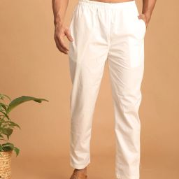 Vastramay Men's Cream Cotton Pant Style Pyjama Men Pyjama-picture-23