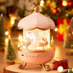 Bunny Carousel Night Light Projector, 6 Set Rotating LED Star Projection Lamp Night Lamp-picture-16