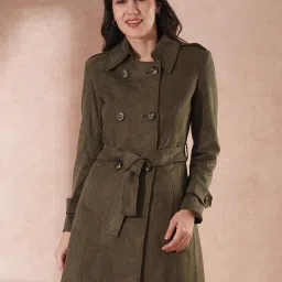Polyester Self Design Coat For Women-image-69
