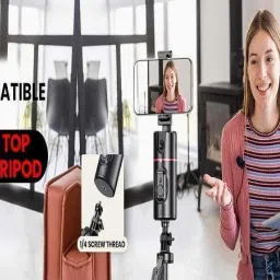 EVAAENTERPRISES Black P02 Gimbal Stabilizer (Auto Face Tracking System) 2 Axis Gimbal for Mobile, Camera image 3