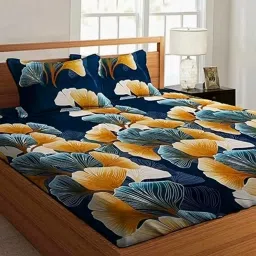 350 TC Polyester Double Printed Fitted (Elastic) Bedsheet-image-72