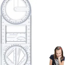 Multifunctional Geometric Multifunctional Student Math Transparent Plastic Ruler-18
