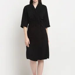 creeva Black Free Size Bath Robe-picture-16